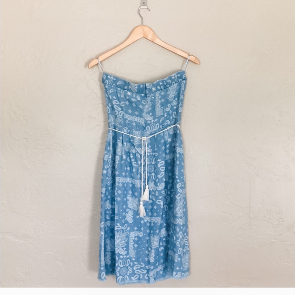 NWT [zara basic] strapless chambray dress